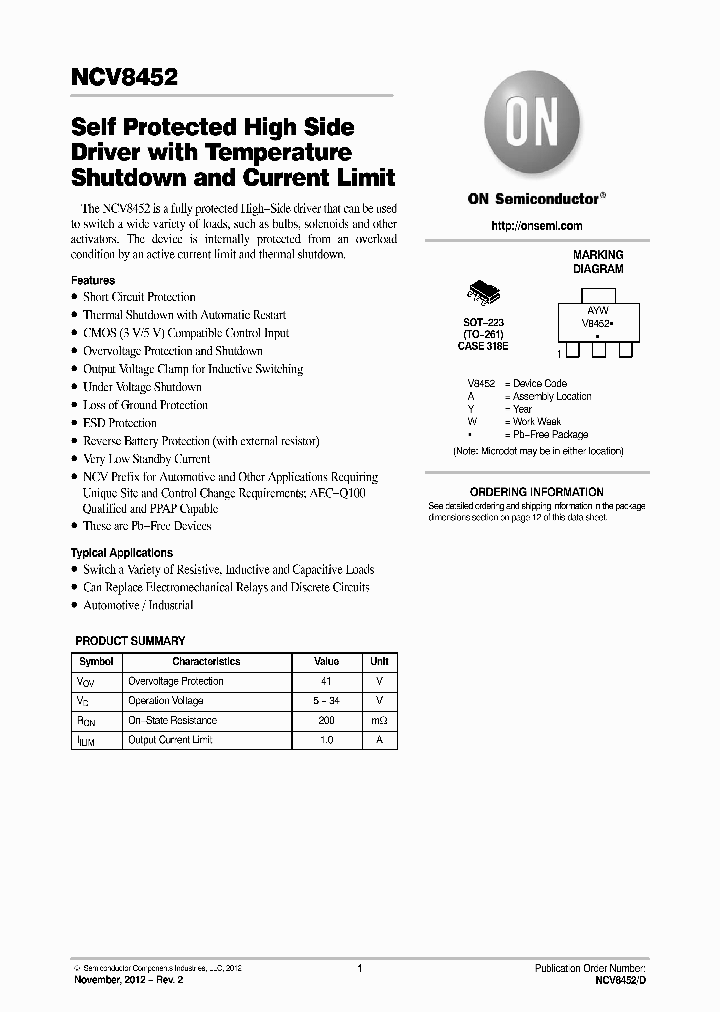 NCV8452STT3G_8020066.PDF Datasheet