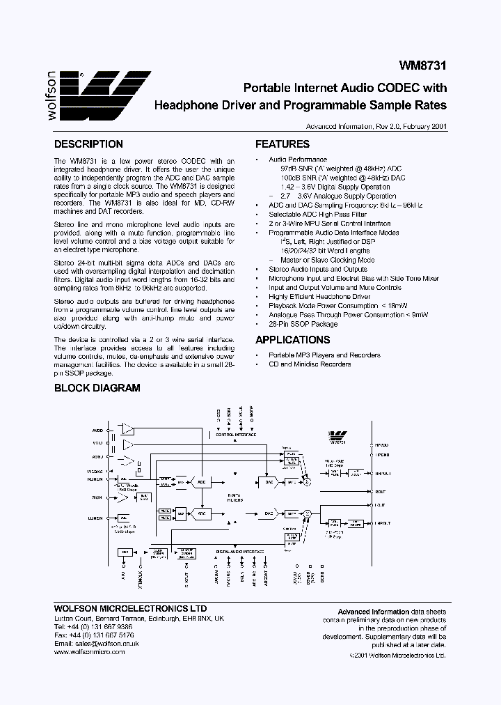 XWM8731EDS_8020466.PDF Datasheet