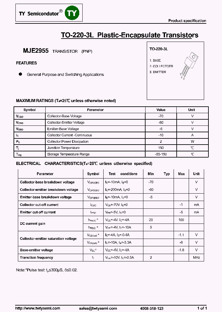 MJE2955_8021246.PDF Datasheet