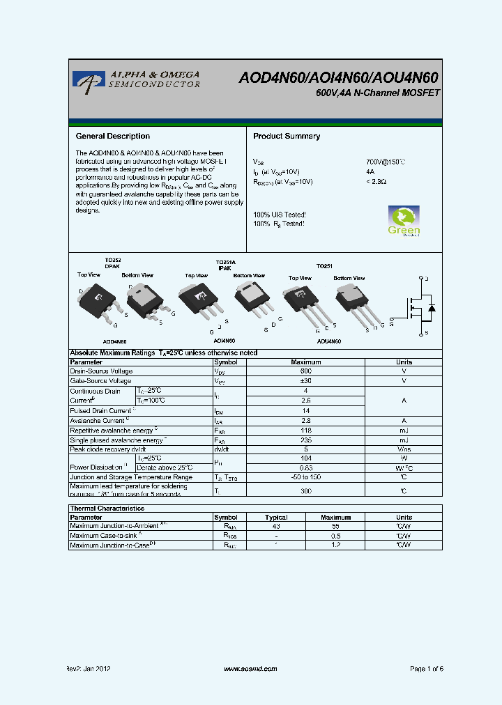 AOI4N60_8022068.PDF Datasheet