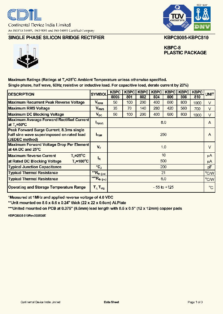 KBPC801_8022678.PDF Datasheet