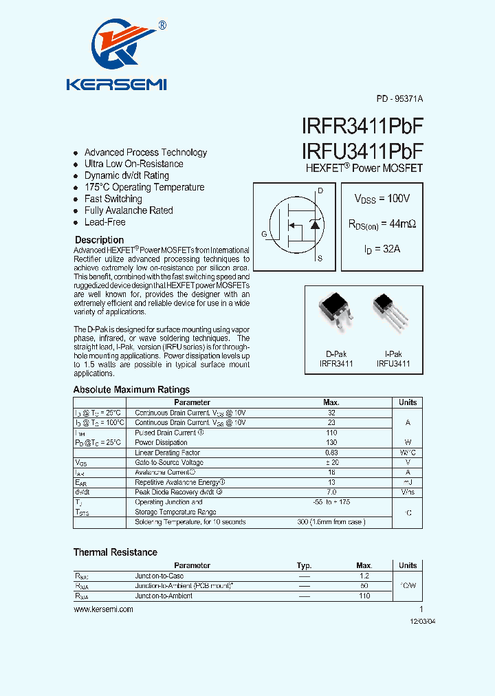 IRFR3411PBF_8022789.PDF Datasheet