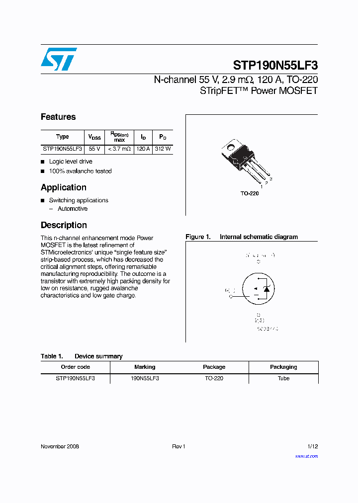 STP190N55LF3_8023140.PDF Datasheet