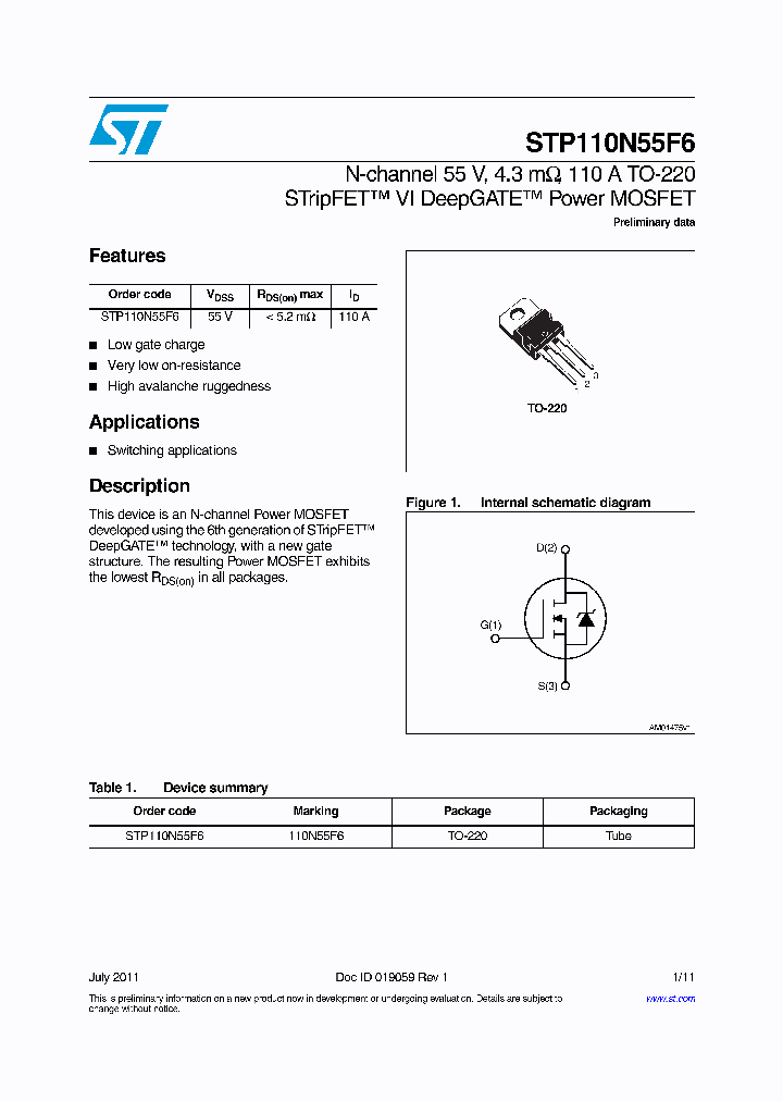 STP110N55F6_8023166.PDF Datasheet