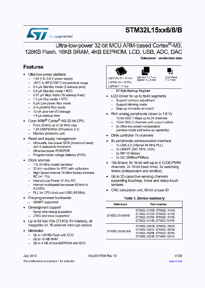 STM32L151VBH6_8023371.PDF Datasheet
