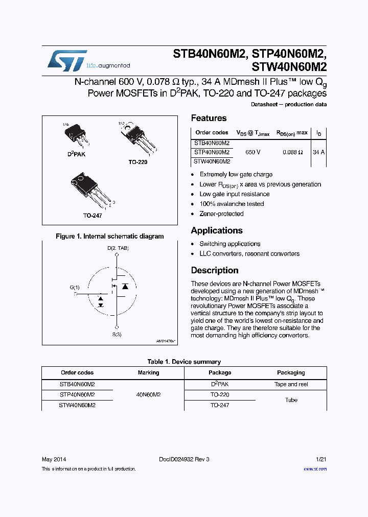 STW40N60M2_8022516.PDF Datasheet