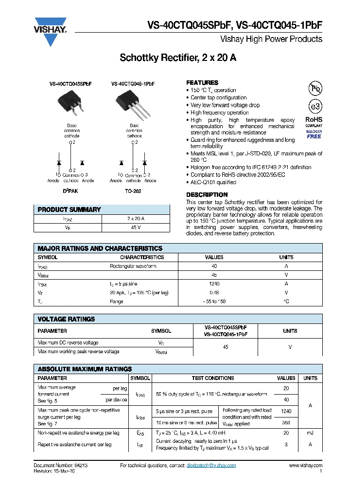 40CTQ045SPBF-13_8023937.PDF Datasheet