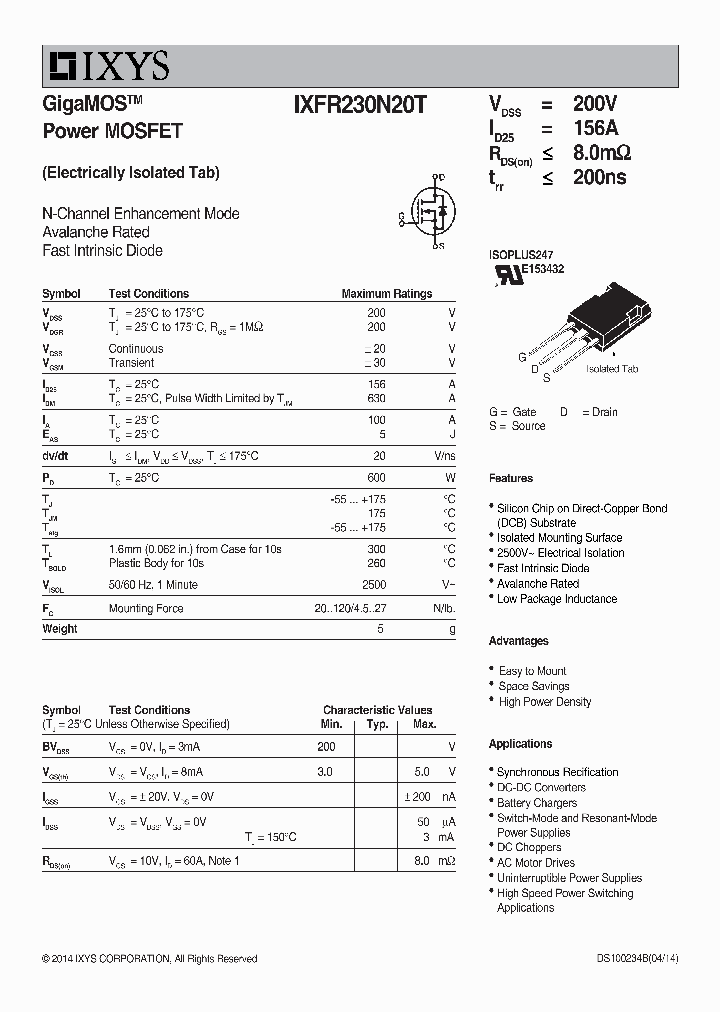 IXFR230N20T_8025538.PDF Datasheet