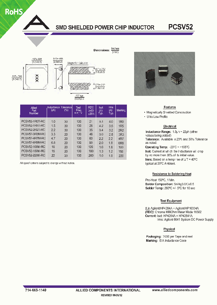 PCSV52-1R0T-RC_8027316.PDF Datasheet