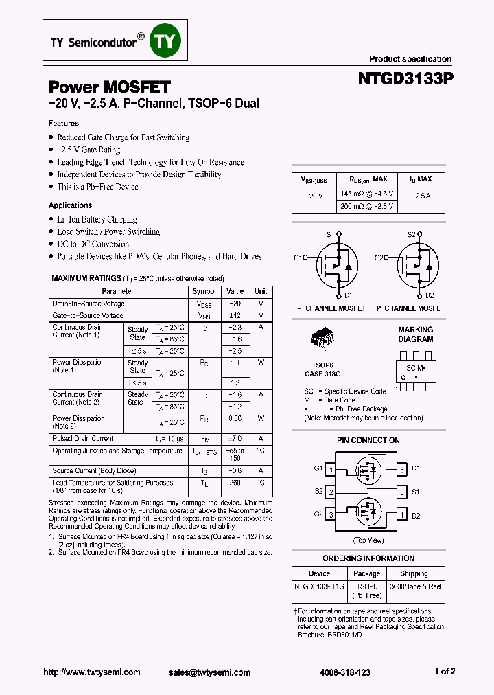 NTGD3133PT1G_8032927.PDF Datasheet