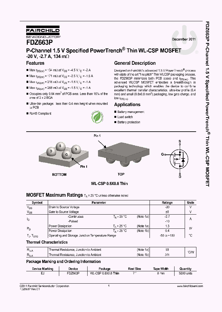 FDZ663P_8033827.PDF Datasheet