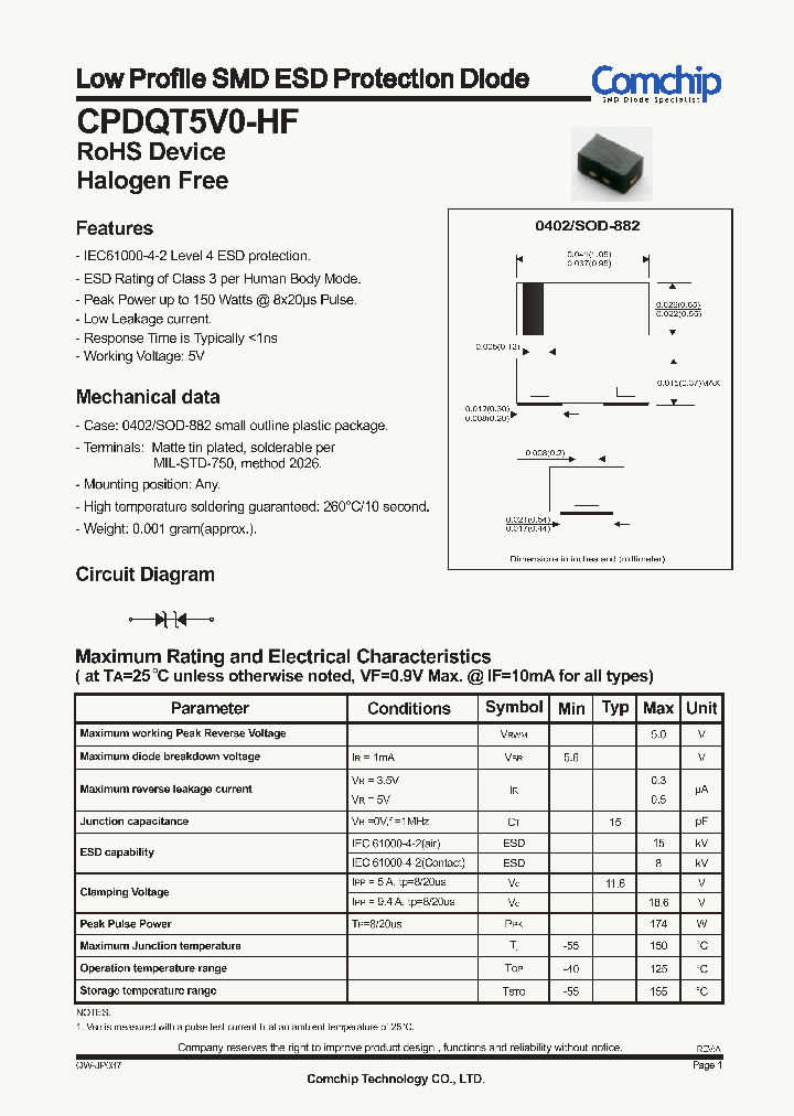CPDQT5V0-HF_8036175.PDF Datasheet