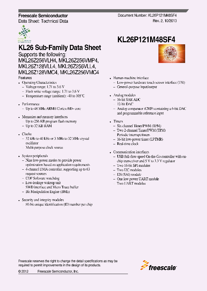 KL26P121M48SF4_8036106.PDF Datasheet