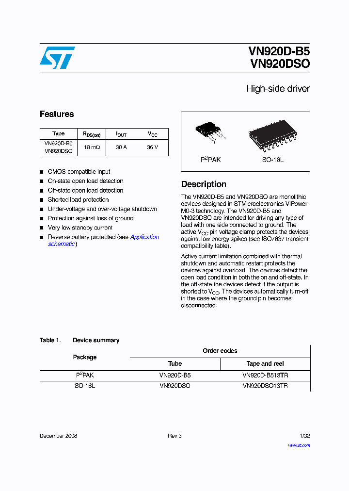 VN920DSO_8036744.PDF Datasheet