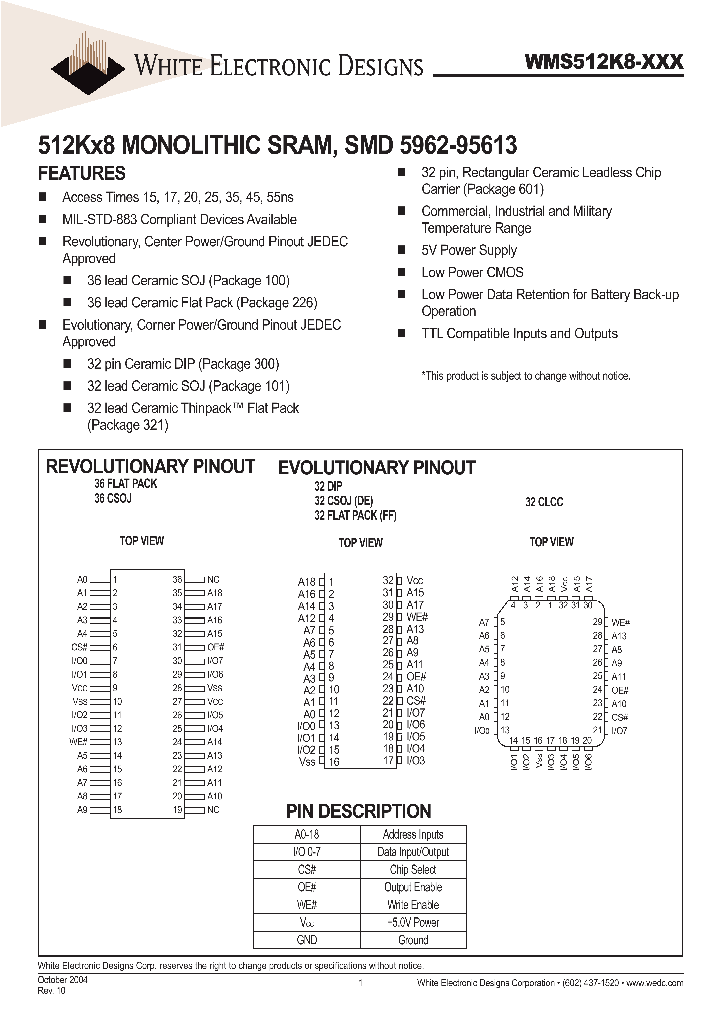 WMS512K8L-25FQA_8036709.PDF Datasheet