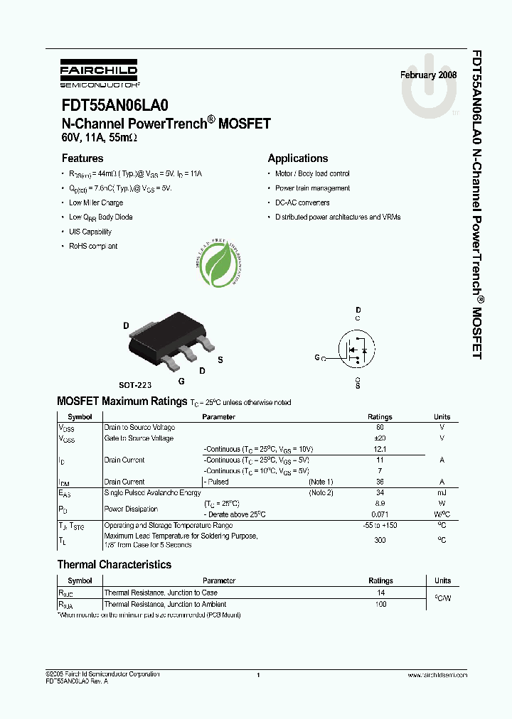 FDT55AN06LA0_8037227.PDF Datasheet