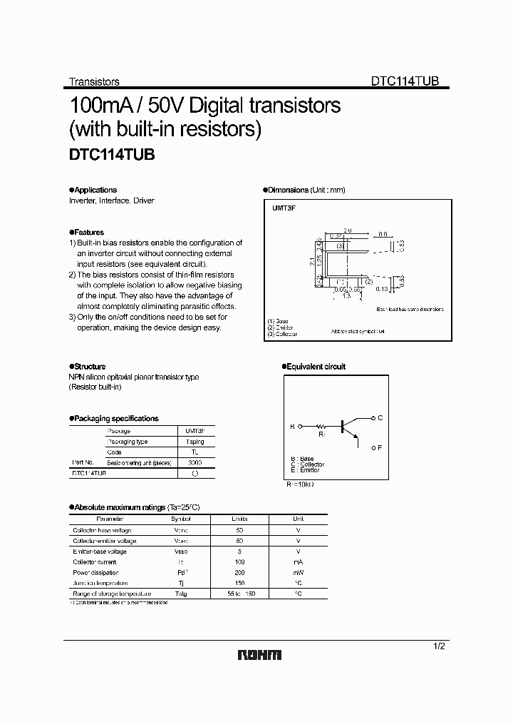DTC114TUB_8040436.PDF Datasheet