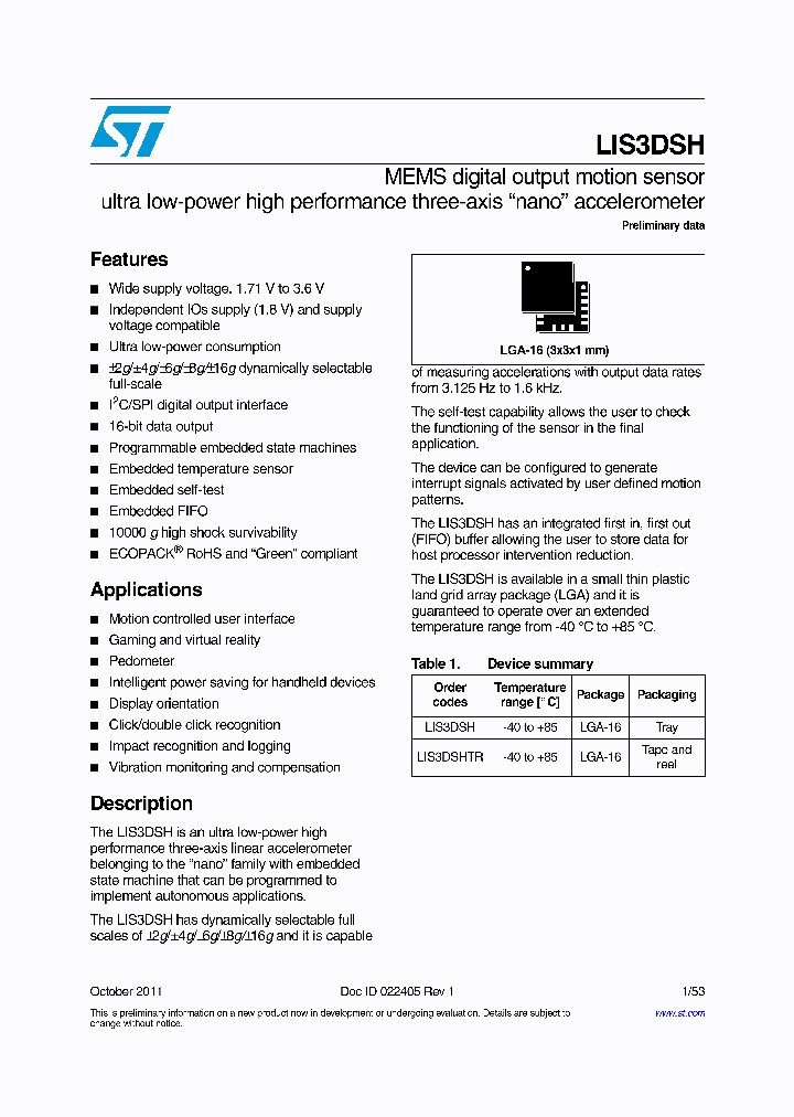 LIS3DSHTR_8041490.PDF Datasheet