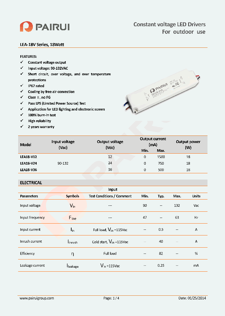 LEA-18V_8042557.PDF Datasheet