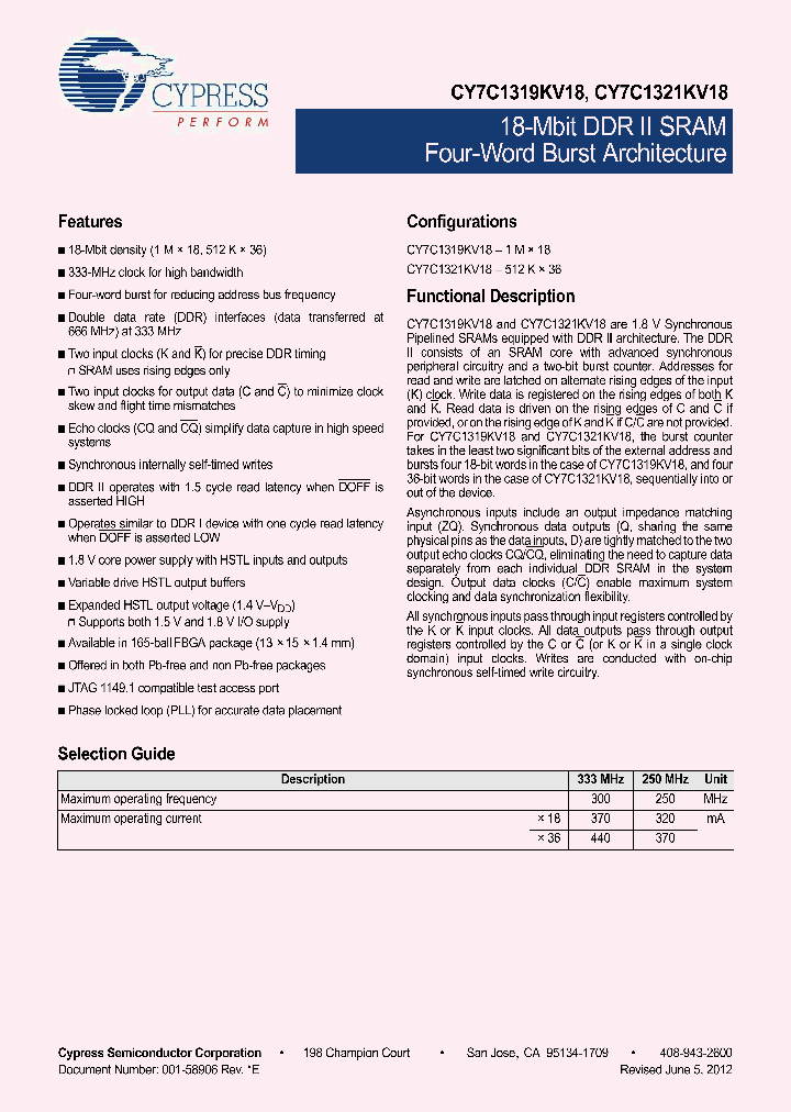 CY7C1319KV18-250BZC_8043409.PDF Datasheet