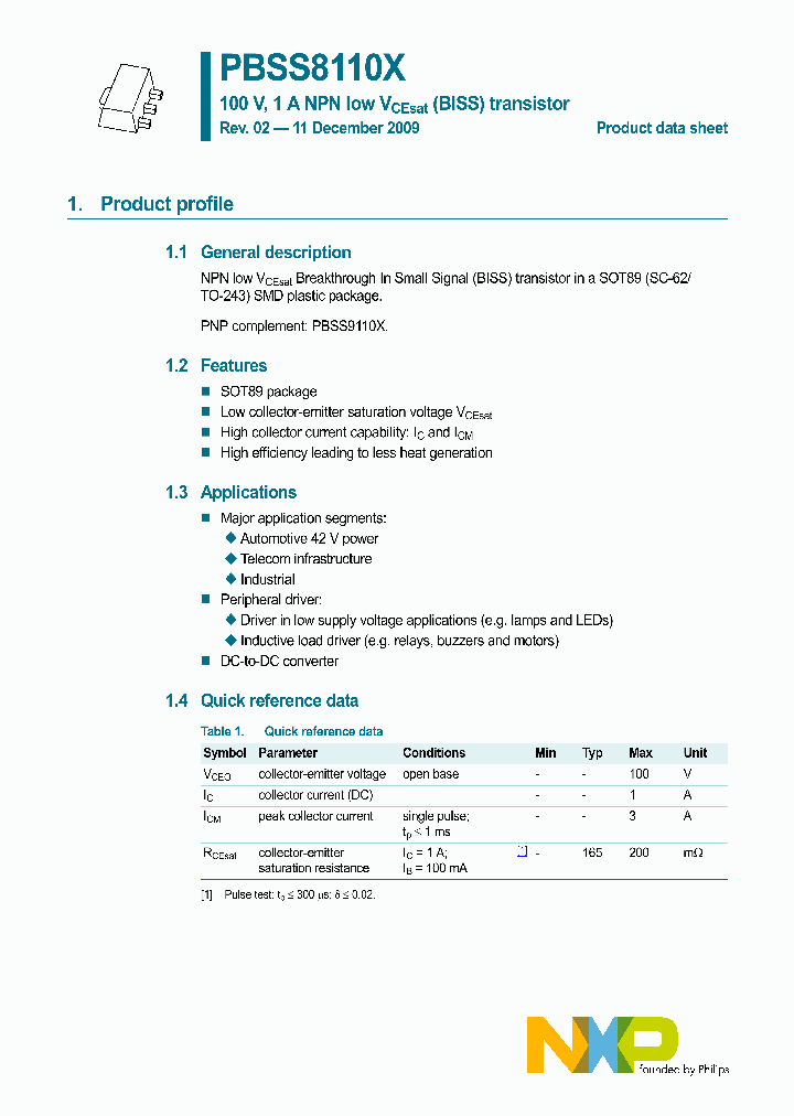 PBSS8110X_8046554.PDF Datasheet