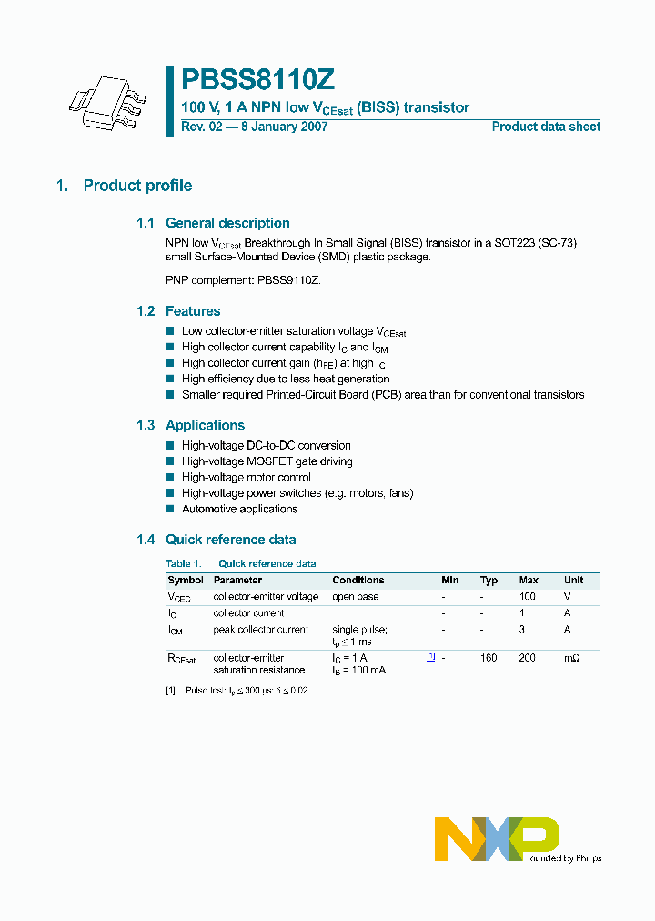 PBSS8110Z_8046557.PDF Datasheet