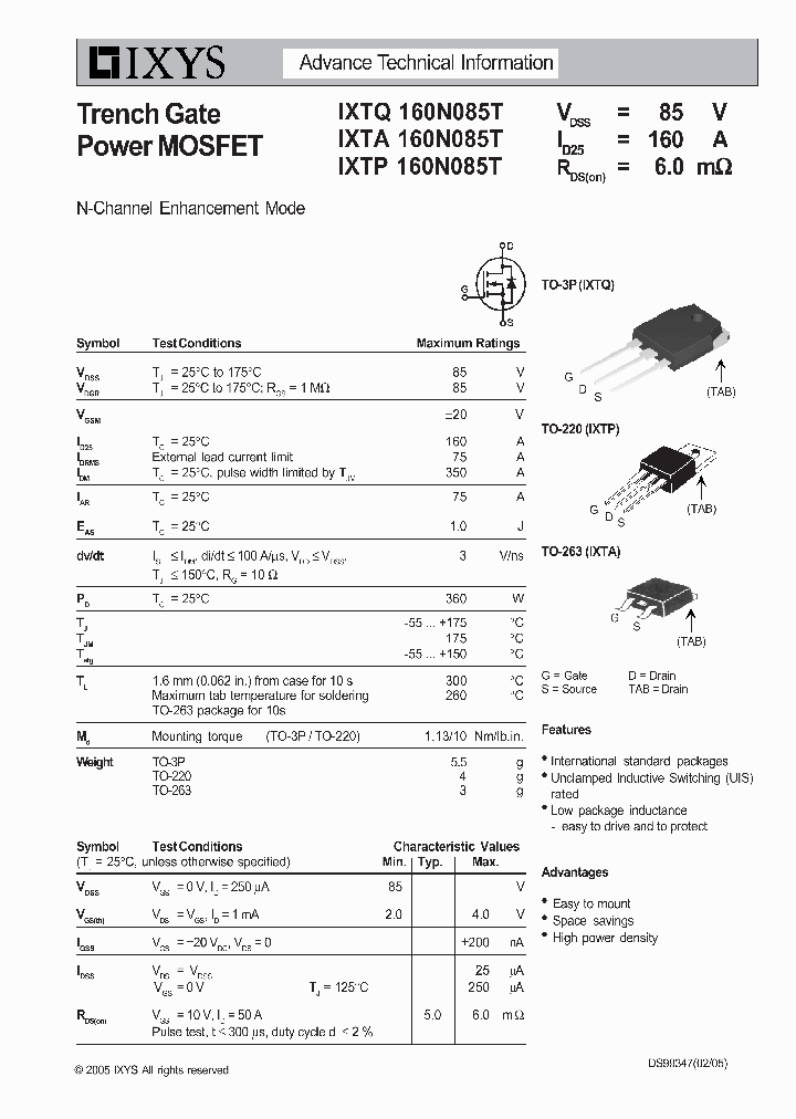 IXTQ160N085T_8047807.PDF Datasheet