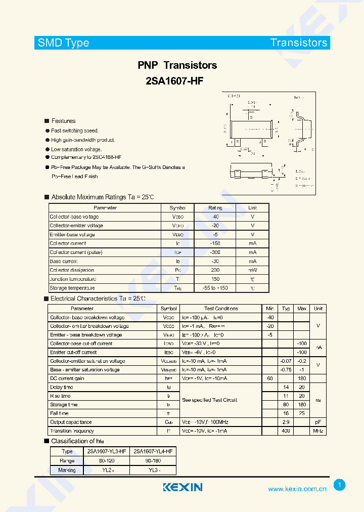 2SA1607-YL4-HF_8048248.PDF Datasheet