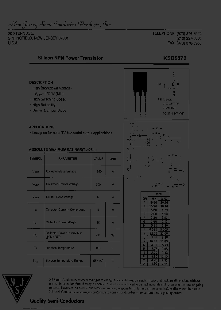 KSD5072_8051530.PDF Datasheet