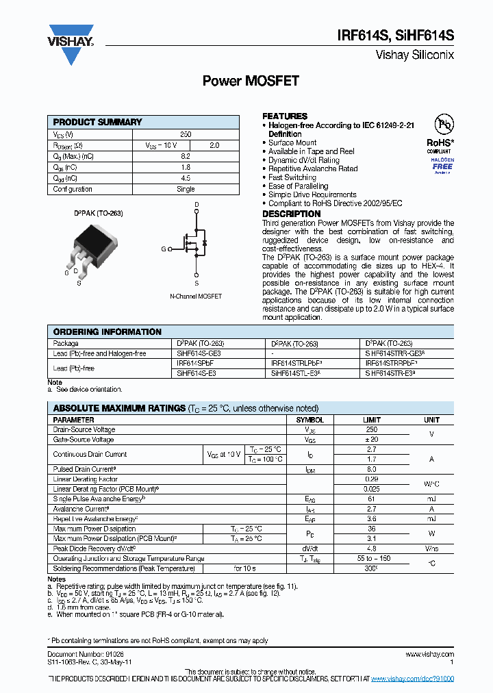 IRF614S_8052496.PDF Datasheet