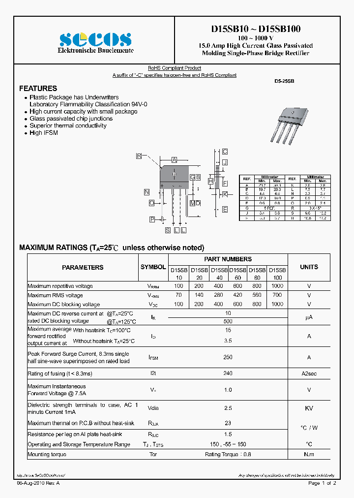 D15SB100_8061886.PDF Datasheet