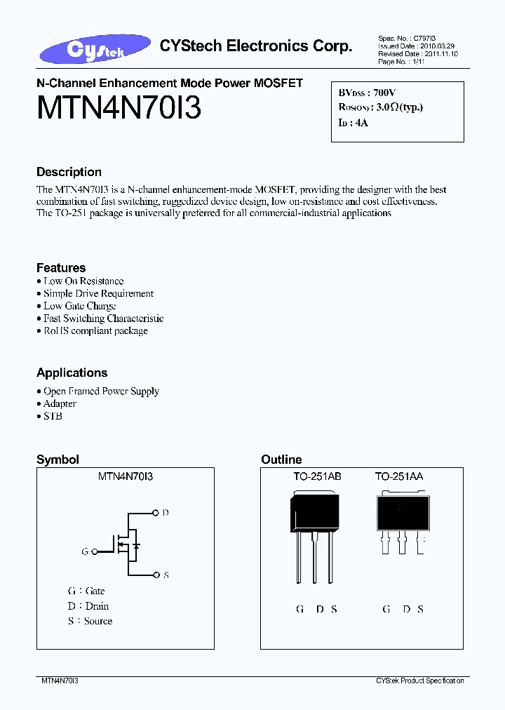 MTN4N70I3_8061964.PDF Datasheet