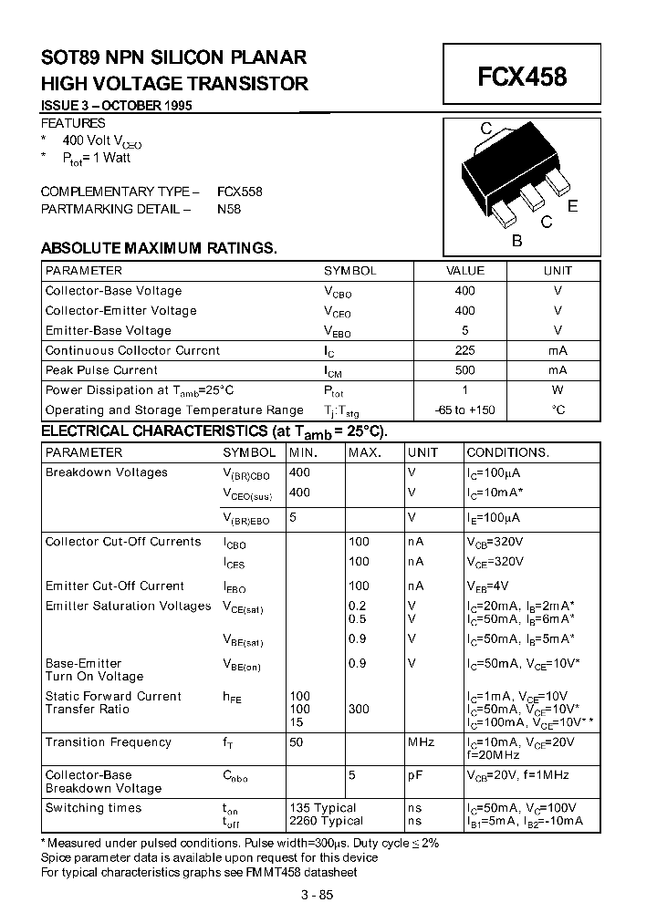 FCX458TA_8062212.PDF Datasheet