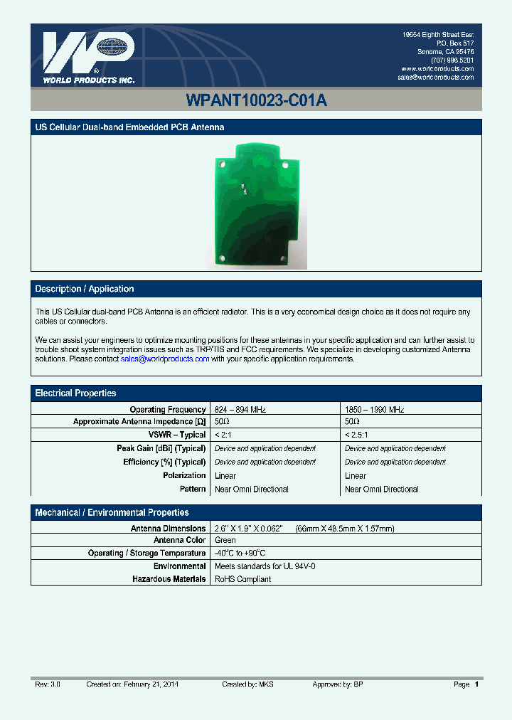 WPANT10023-C01A_8062692.PDF Datasheet