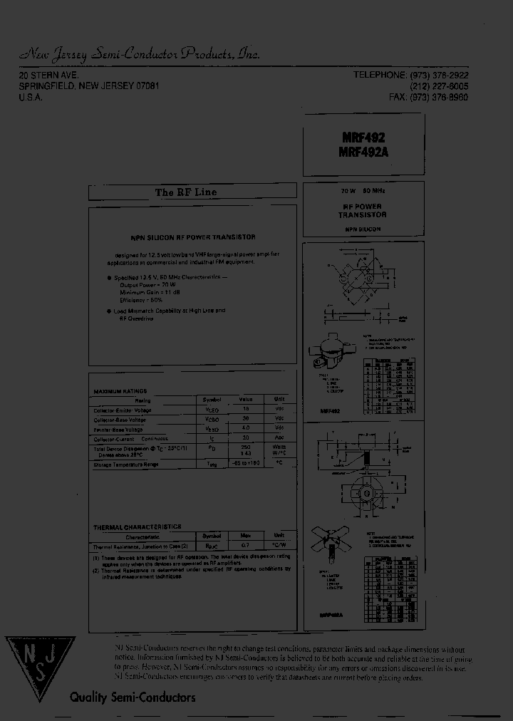 MRF492A_8064940.PDF Datasheet