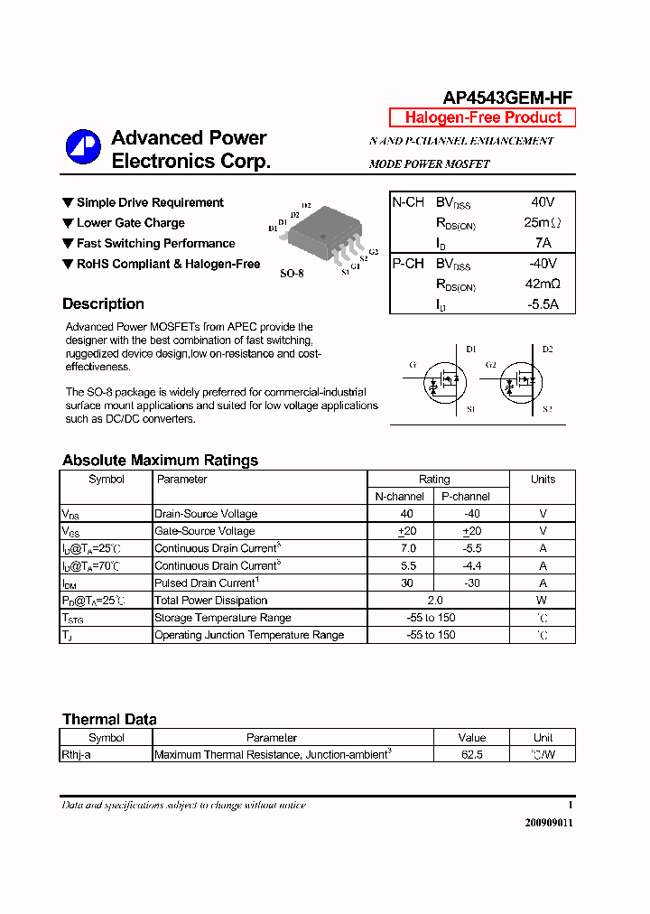 AP4543GEM-HF-14_8066701.PDF Datasheet