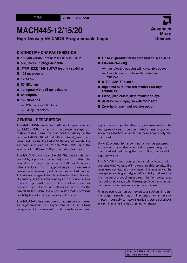 MACH445-15YC_8068460.PDF Datasheet