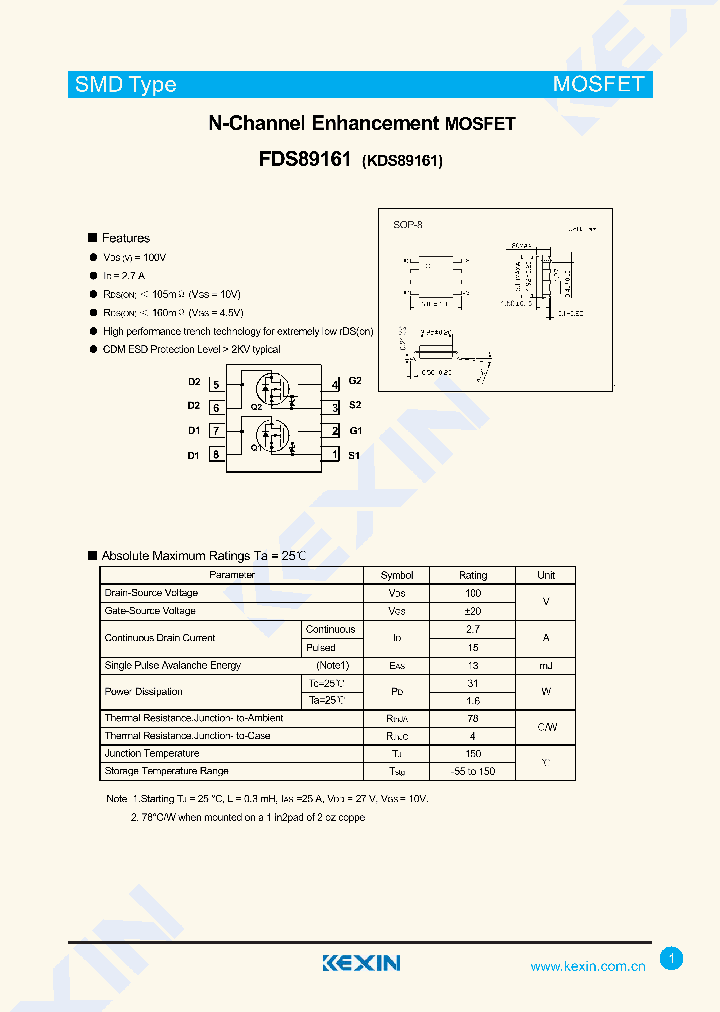 FDS89161_8068778.PDF Datasheet