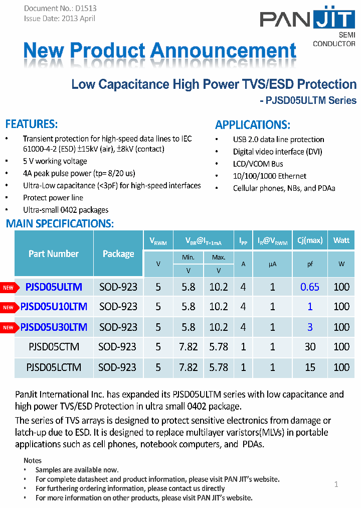 PJSD05ULTM_8068823.PDF Datasheet