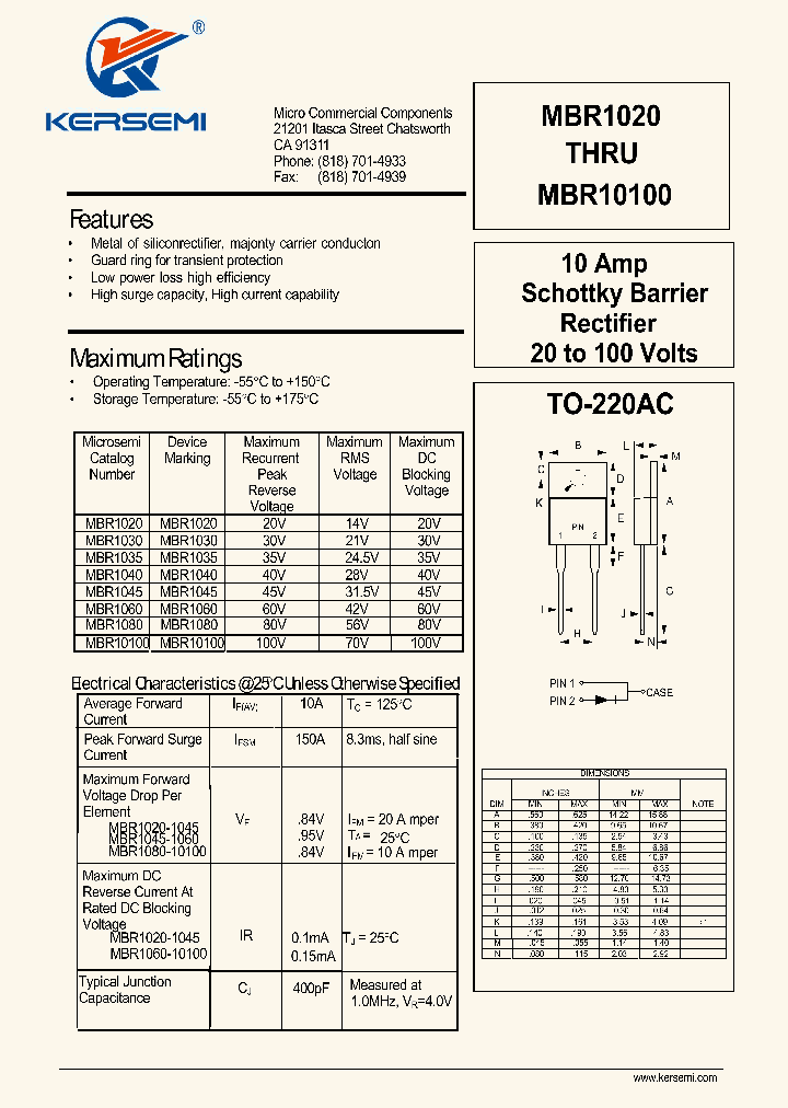 MBR1020_8069275.PDF Datasheet