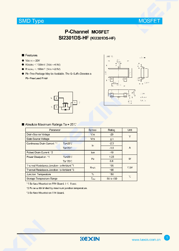 SI2301DS-HF_8072645.PDF Datasheet