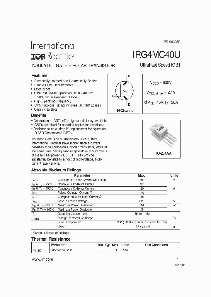 IRG4MC40U_8075102.PDF Datasheet