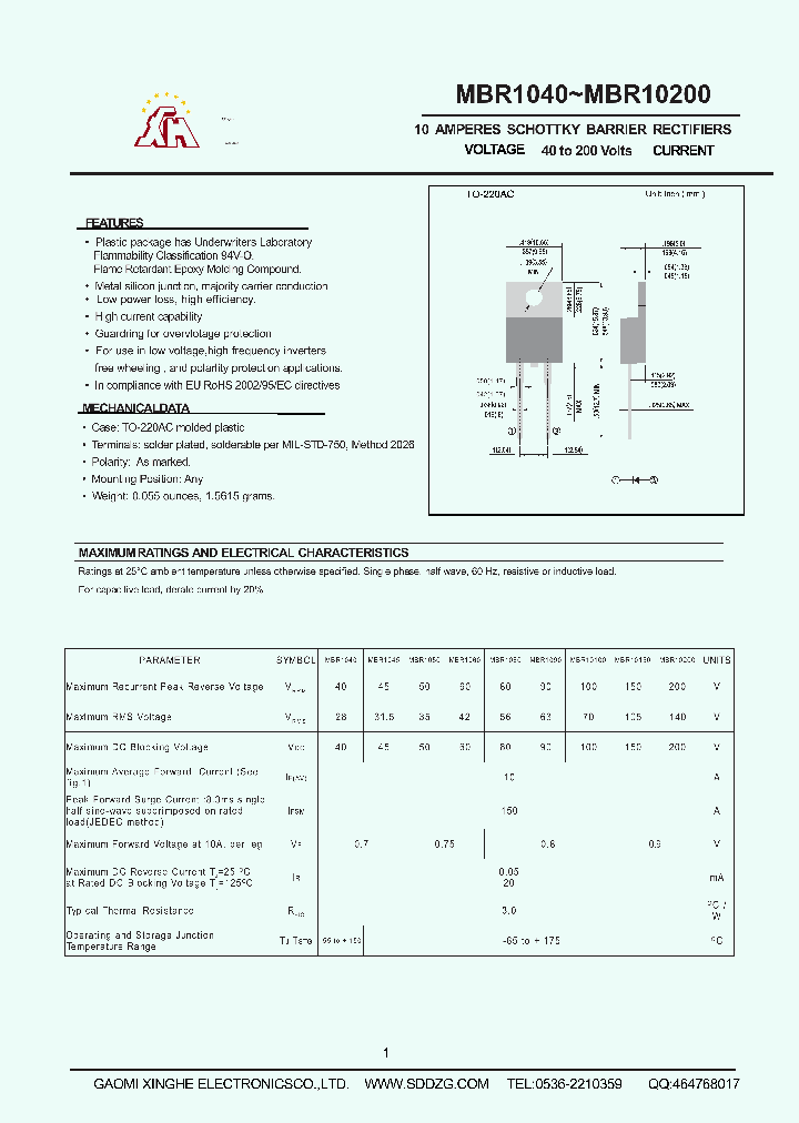 MBR10100_8074944.PDF Datasheet