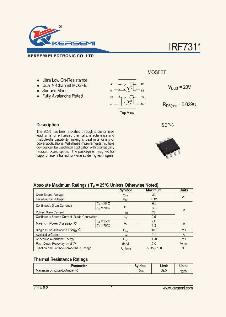 IRF7311_8077337.PDF Datasheet