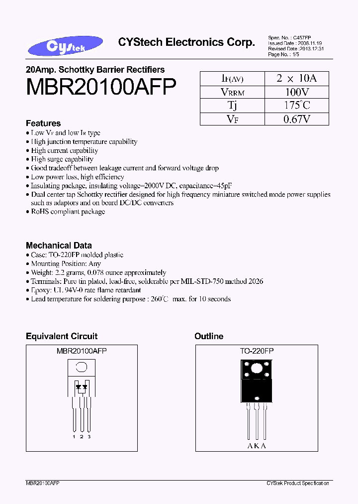 MBR20100AFP_8079362.PDF Datasheet