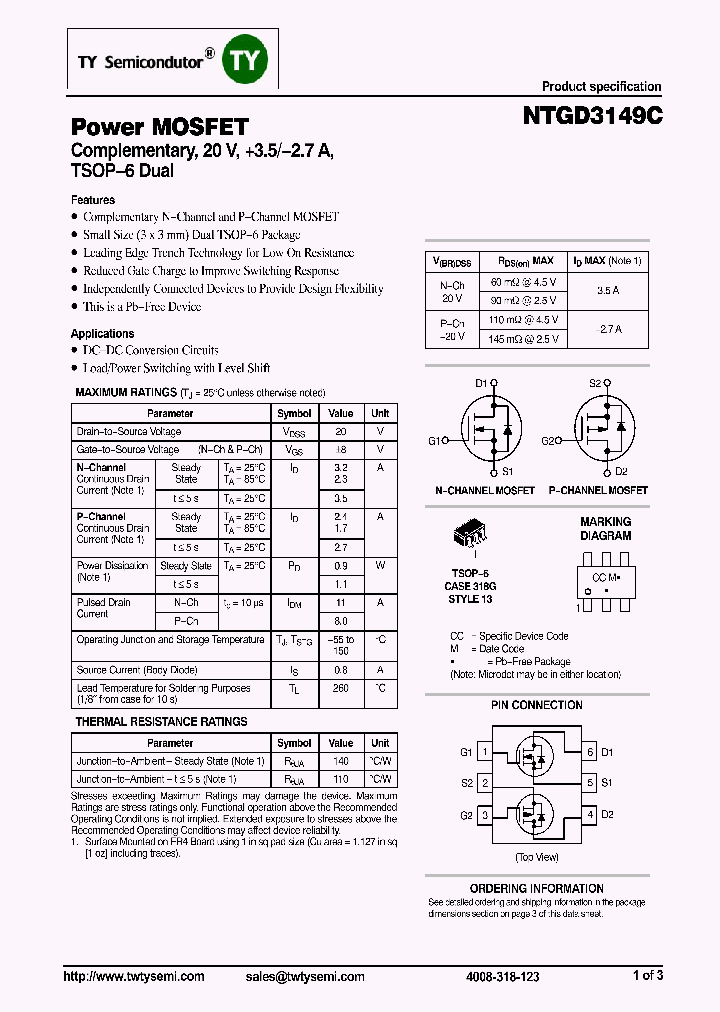NTGD3149CT1G_8079948.PDF Datasheet