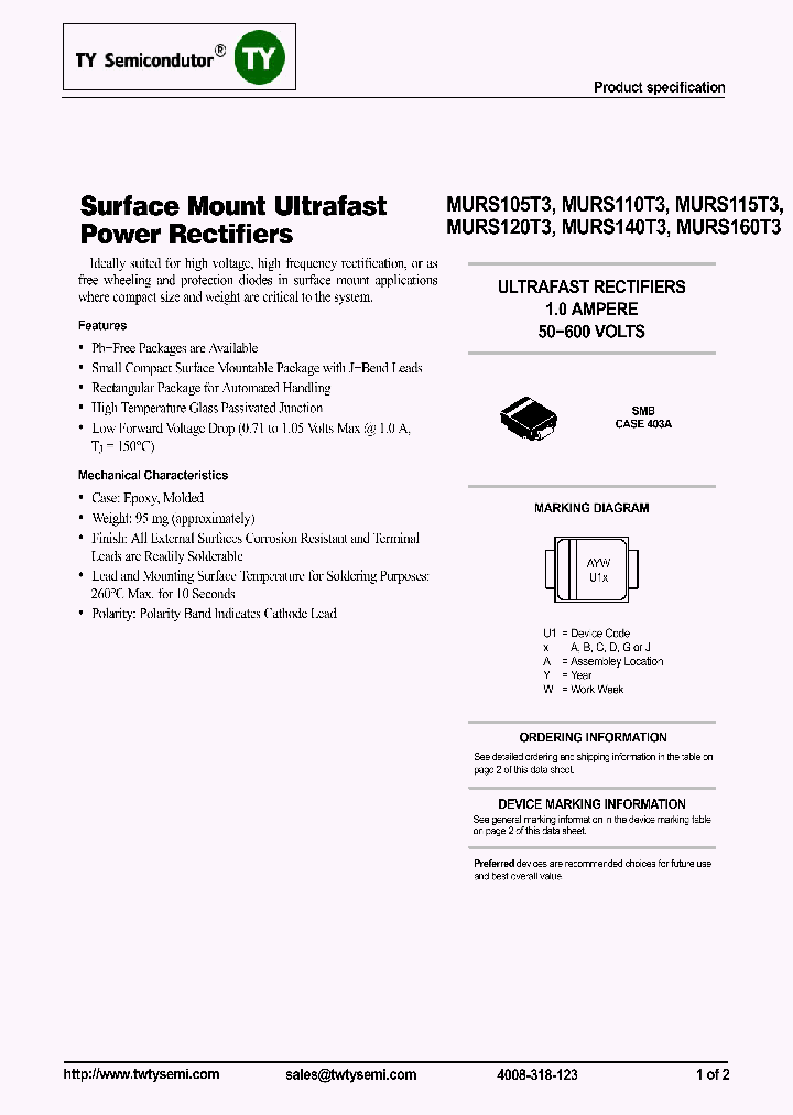 MURS105T3_8081303.PDF Datasheet