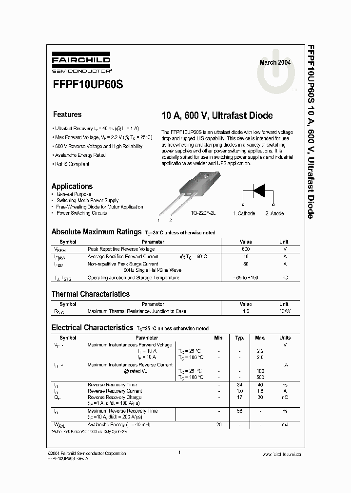 FFPF10UP60STU_8082418.PDF Datasheet