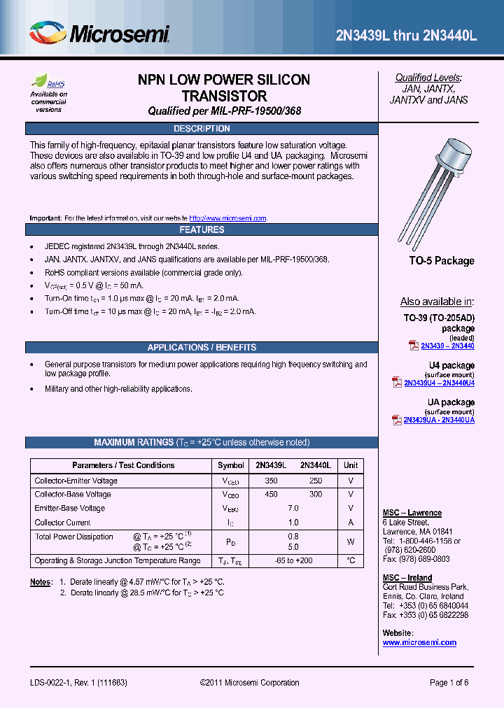 JAN2N3440_8082623.PDF Datasheet