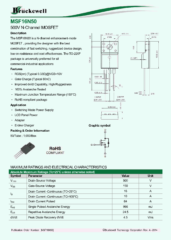 MSF16N50_8083874.PDF Datasheet